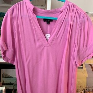J.Crew Drapey-Band Popover Top Petunia Pink Size XS AJ807 Retail $69.50